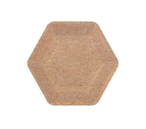 PLATO POLIPAPEL HEXAGONAL CHICO KRAFT- ECOLOGICO X 8